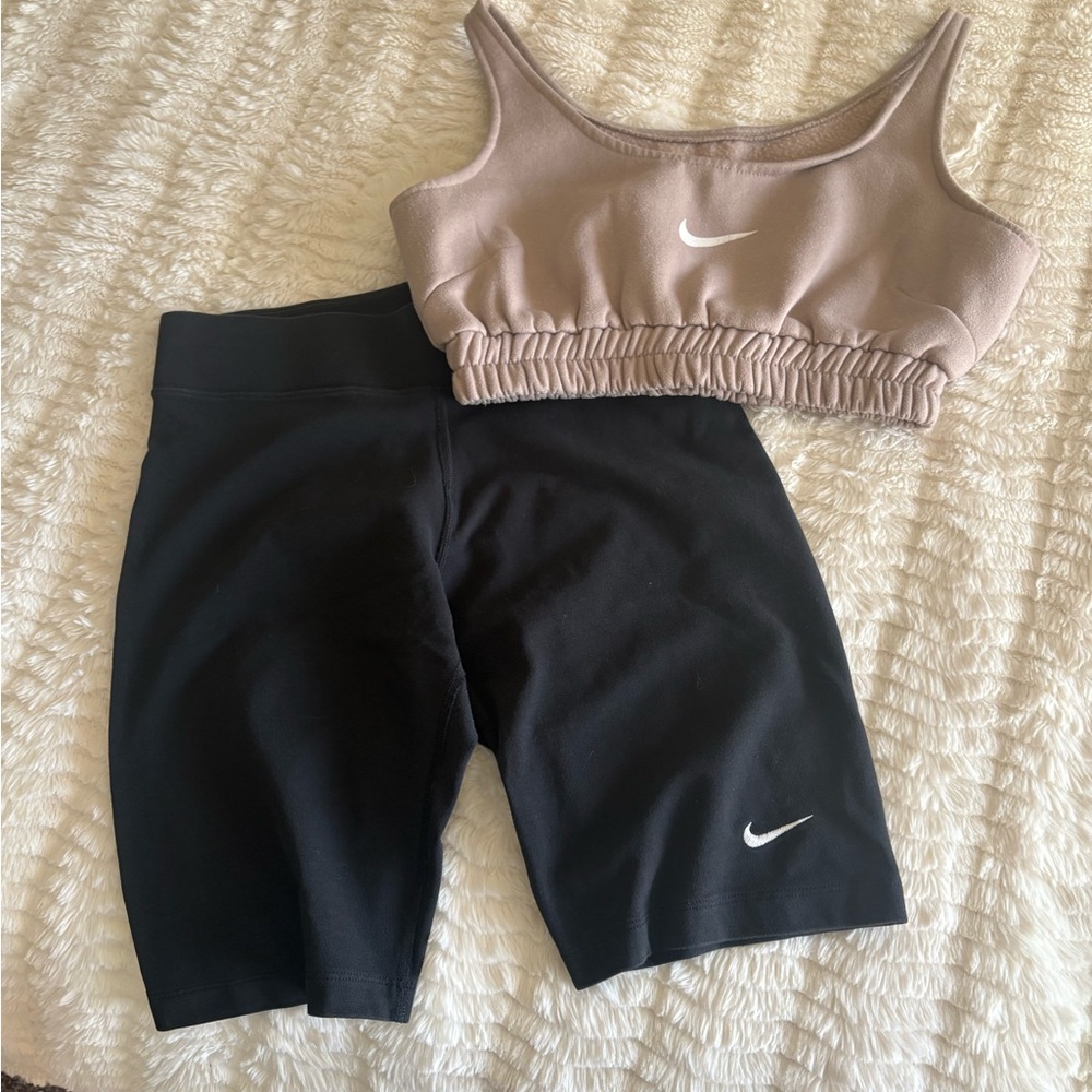 Nike Performance Bike Shorts and Bra Top